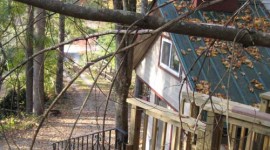 Cabin built in the trees